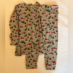 Cozy Kids Pajama Set with Red Car and Tree Design